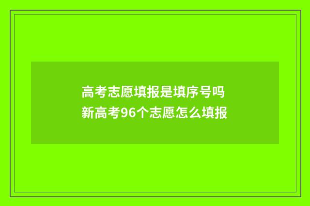 高考志愿填报是填序号吗 新高考96个志愿怎么填报