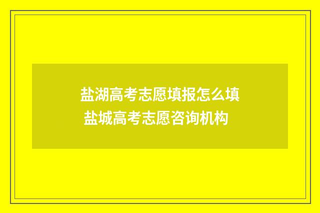 盐湖高考志愿填报怎么填 盐城高考志愿咨询机构