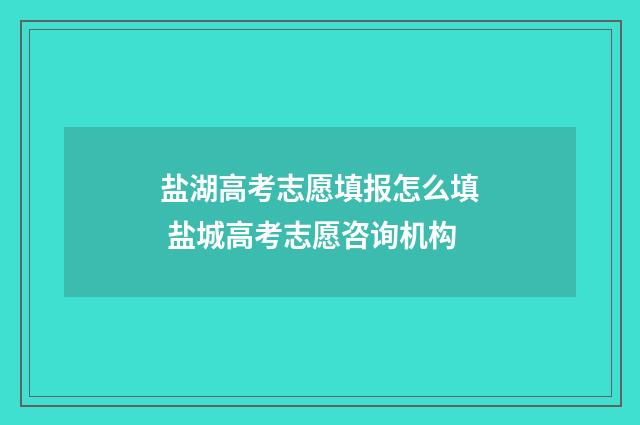 盐湖高考志愿填报怎么填 盐城高考志愿咨询机构