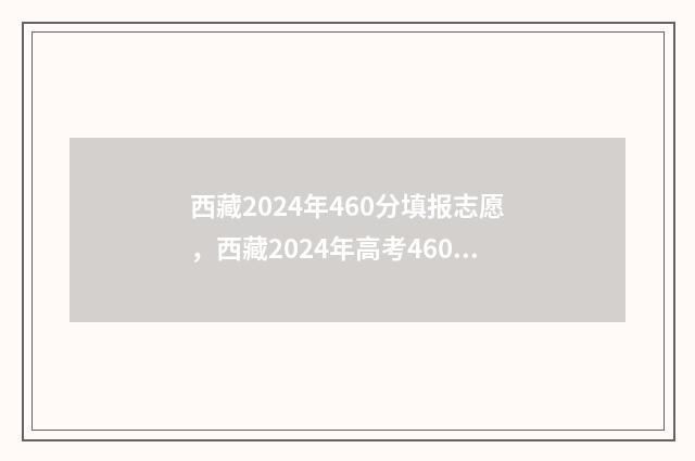 西藏2024年460分填报志愿，西藏2024年高考460分报考什么学校 2021年西藏高考分数线预估