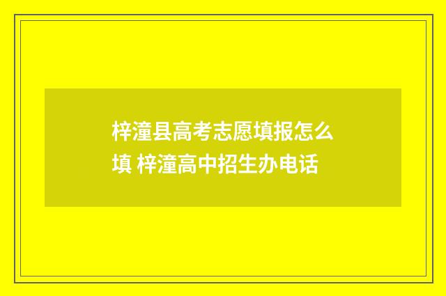 梓潼县高考志愿填报怎么填 梓潼高中招生办电话