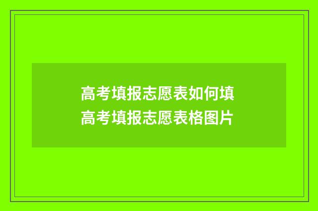 高考填报志愿表如何填 高考填报志愿表格图片