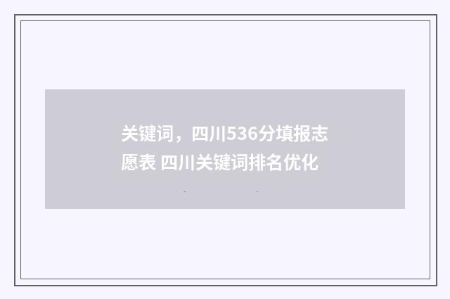 关键词，四川536分填报志愿表 四川关键词排名优化