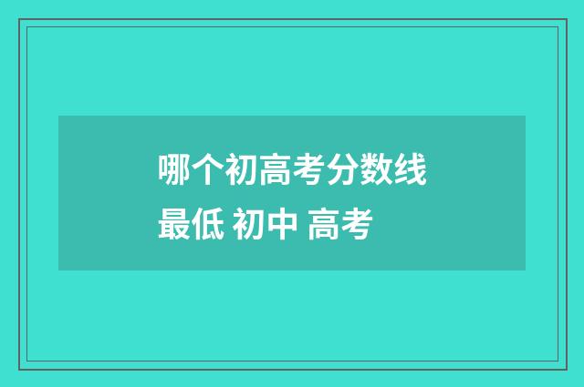 哪个初高考分数线最低 初中 高考