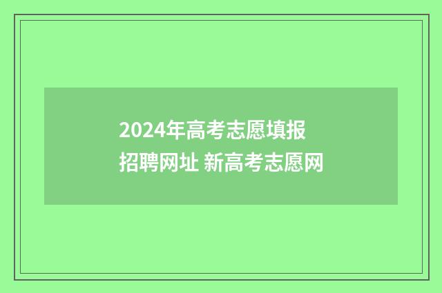 2024年高考志愿填报招聘网址 新高考志愿网