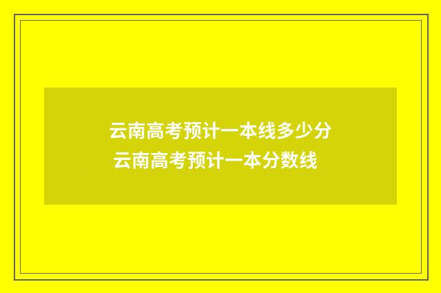 云南高考预计一本线多少分 云南高考预计一本分数线