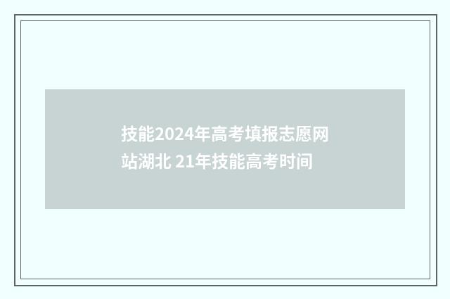 技能2024年高考填报志愿网站湖北 21年技能高考时间