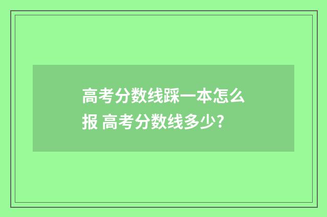 高考分数线踩一本怎么报 高考分数线多少?