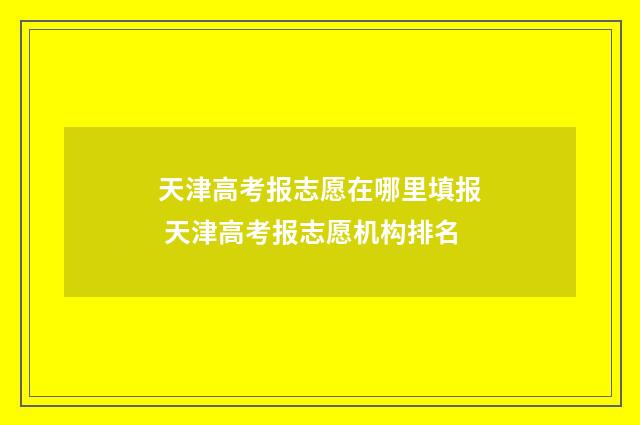 天津高考报志愿在哪里填报 天津高考报志愿机构排名