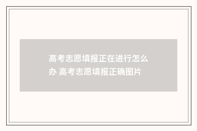 高考志愿填报正在进行怎么办 高考志愿填报正确图片