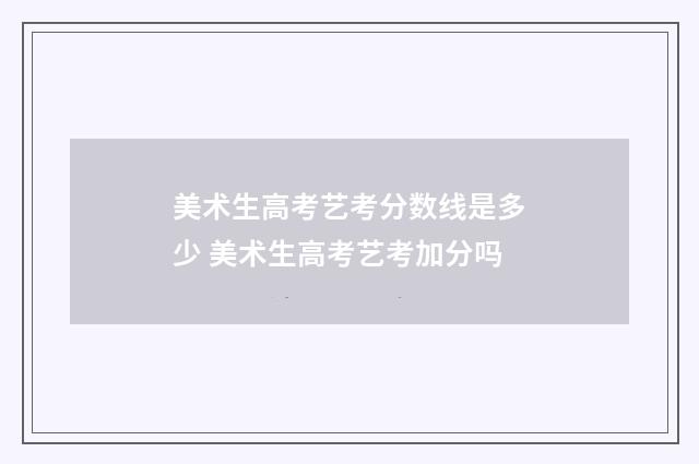 美术生高考艺考分数线是多少 美术生高考艺考加分吗