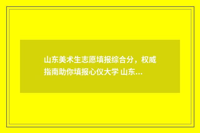 山东美术生志愿填报综合分，权威指南助你填报心仪大学 山东美术生志愿有多少个