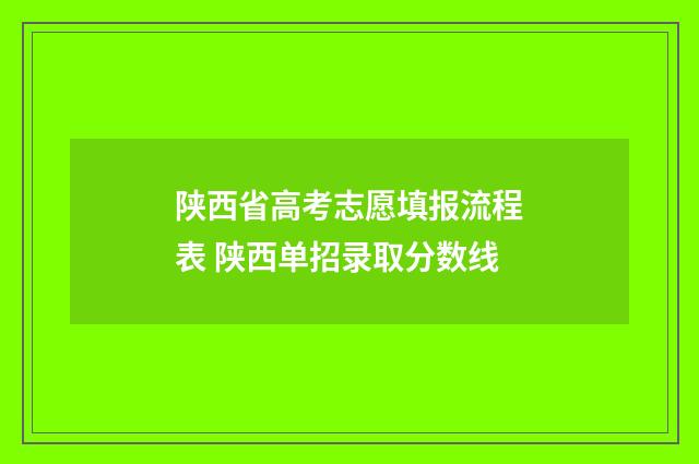 陕西省高考志愿填报流程表 陕西单招录取分数线