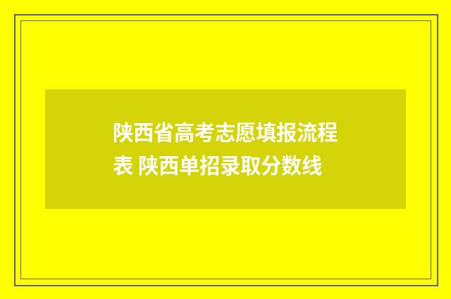 陕西省高考志愿填报流程表 陕西单招录取分数线