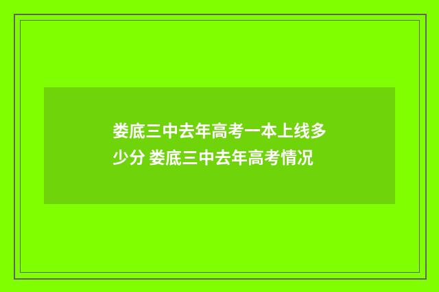 娄底三中去年高考一本上线多少分 娄底三中去年高考情况