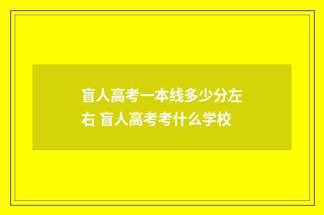 盲人高考一本线多少分左右 盲人高考考什么学校