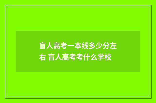 盲人高考一本线多少分左右 盲人高考考什么学校