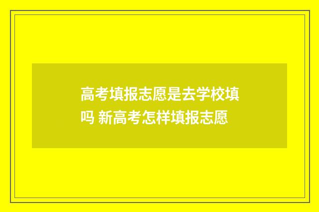 高考填报志愿是去学校填吗 新高考怎样填报志愿