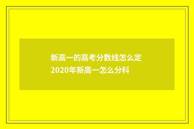 新高一的高考分数线怎么定 2020年新高一怎么分科
