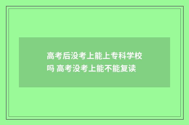 高考后没考上能上专科学校吗 高考没考上能不能复读