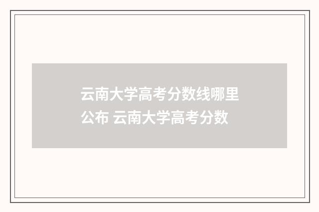 云南大学高考分数线哪里公布 云南大学高考分数