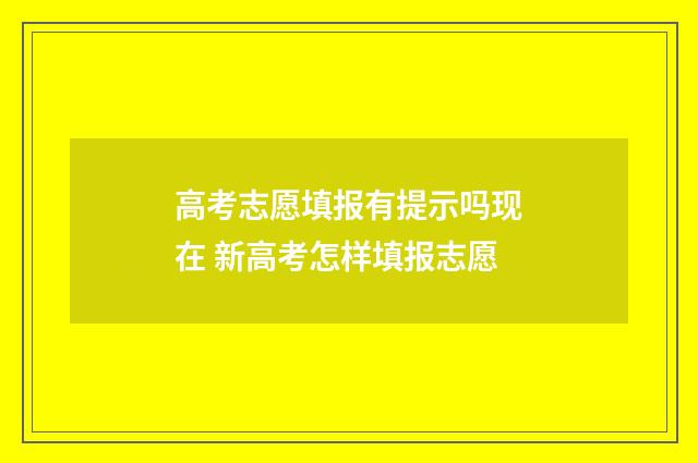 高考志愿填报有提示吗现在 新高考怎样填报志愿