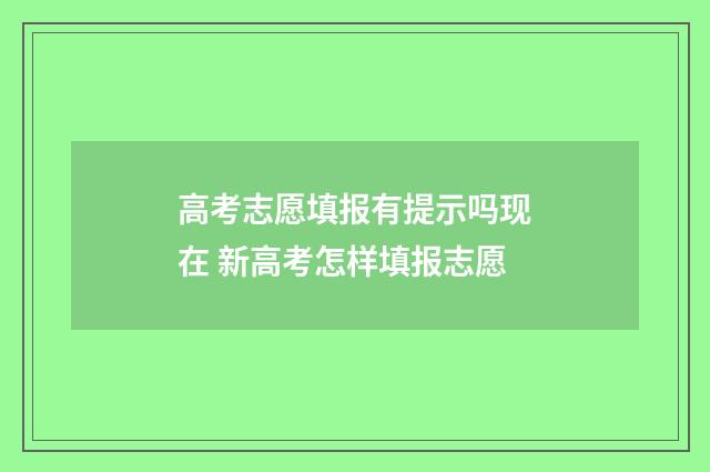 高考志愿填报有提示吗现在 新高考怎样填报志愿