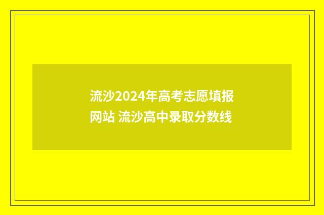 流沙2024年高考志愿填报网站 流沙高中录取分数线