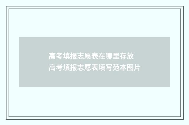 高考填报志愿表在哪里存放 高考填报志愿表填写范本图片