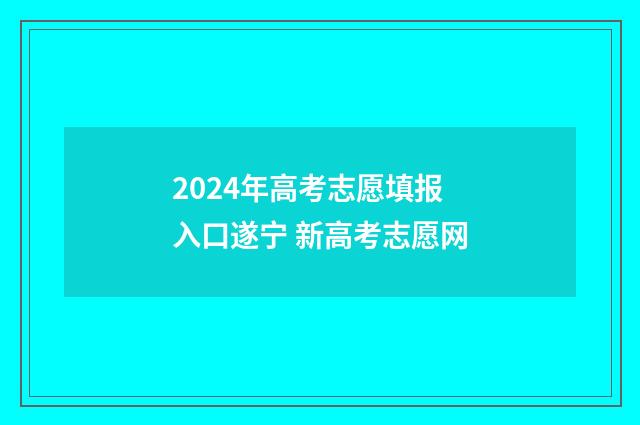 2024年高考志愿填报入口遂宁 新高考志愿网
