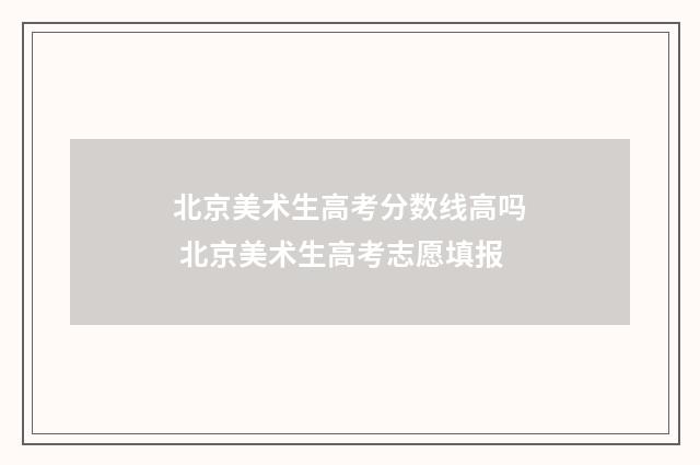 北京美术生高考分数线高吗 北京美术生高考志愿填报