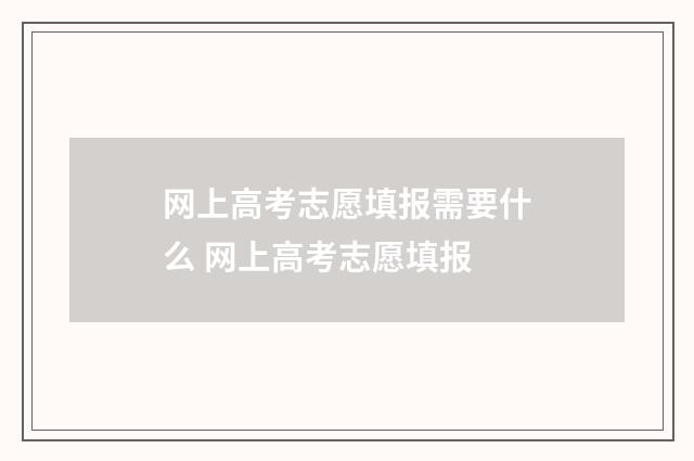 网上高考志愿填报需要什么 网上高考志愿填报