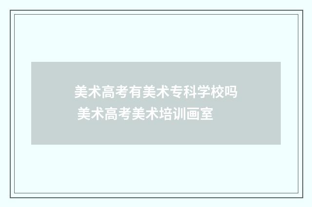 美术高考有美术专科学校吗 美术高考美术培训画室