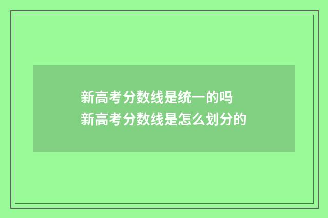 新高考分数线是统一的吗 新高考分数线是怎么划分的
