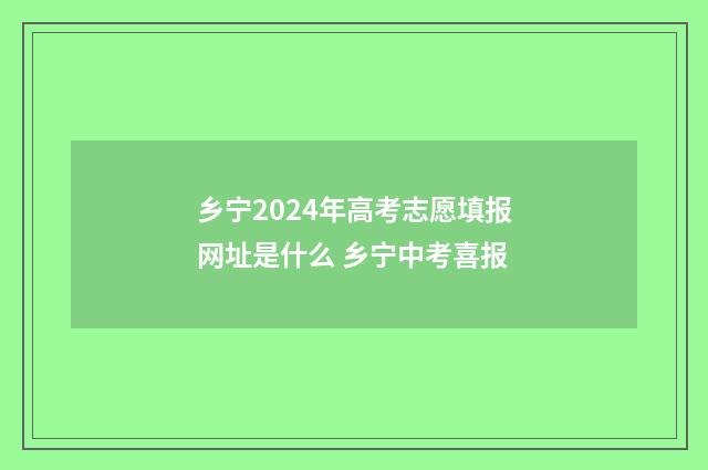 乡宁2024年高考志愿填报网址是什么 乡宁中考喜报