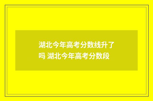 湖北今年高考分数线升了吗 湖北今年高考分数段
