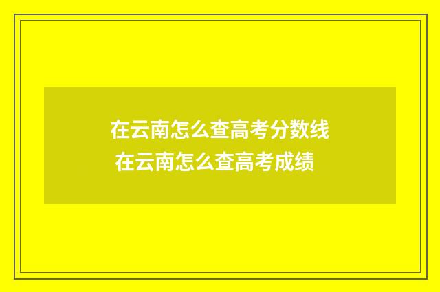 在云南怎么查高考分数线 在云南怎么查高考成绩