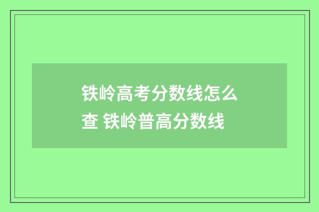 铁岭高考分数线怎么查 铁岭普高分数线