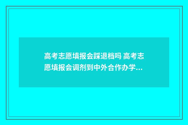 高考志愿填报会踩退档吗 高考志愿填报会调剂到中外合作办学专业吗
