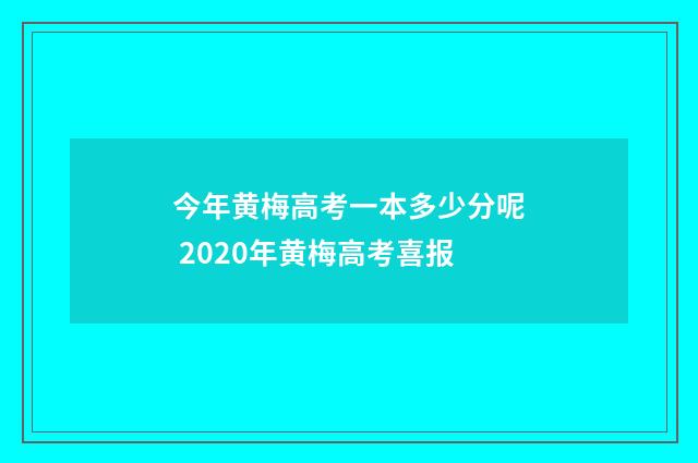 今年黄梅高考一本多少分呢 2020年黄梅高考喜报