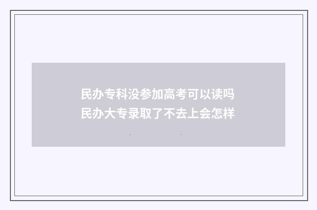 民办专科没参加高考可以读吗 民办大专录取了不去上会怎样