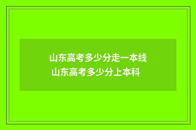 山东高考多少分走一本线 山东高考多少分上本科