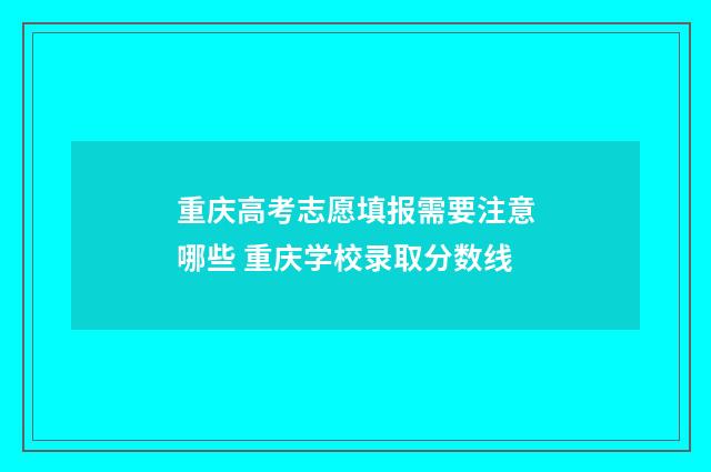 重庆高考志愿填报需要注意哪些 重庆学校录取分数线