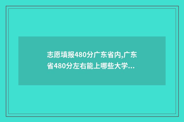 志愿填报480分广东省内,广东省480分左右能上哪些大学？ 志愿填报录取概率57%能被录取吗