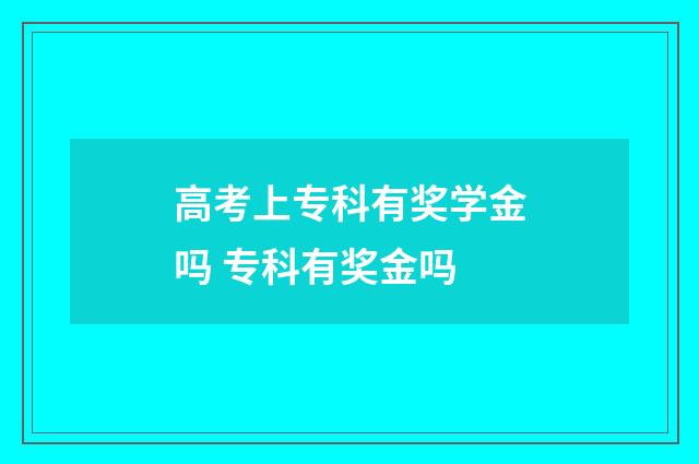 高考上专科有奖学金吗 专科有奖金吗