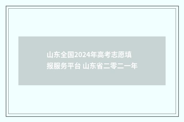 山东全国2024年高考志愿填报服务平台 山东省二零二一年