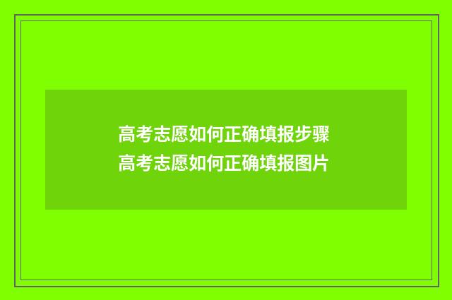 高考志愿如何正确填报步骤 高考志愿如何正确填报图片