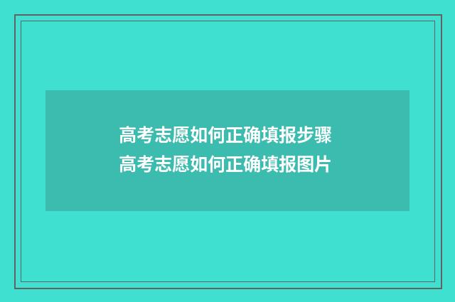 高考志愿如何正确填报步骤 高考志愿如何正确填报图片