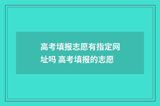 高考填报志愿有指定网址吗 高考填报的志愿