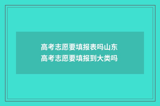 高考志愿要填报表吗山东 高考志愿要填报到大类吗